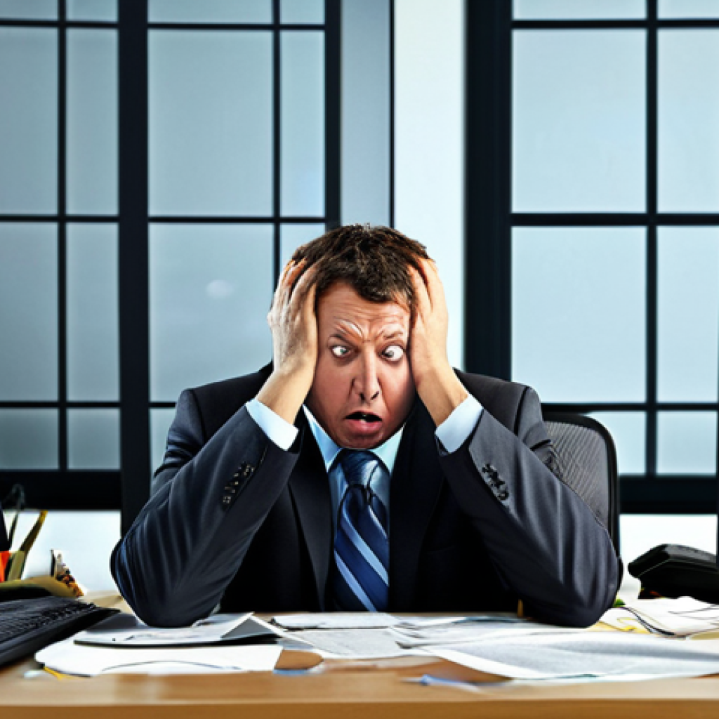 Navigation Nightmare**

"A frustrated office worker, fully clothed in professional attire, sits slumped in front of a computer screen filled with confusing website menus and broken links. The background is a cluttered office. Safe for work, appropriate content, perfect anatomy, natural proportions, digital illustration, high quality, family-friendly."

**
