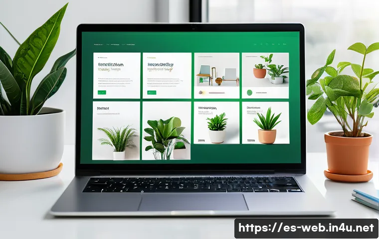 웹디자인 프로젝트 포트폴리오 만들기 - A modern digital portfolio interface displayed on a sleek laptop screen, showing a clean, minimalist...