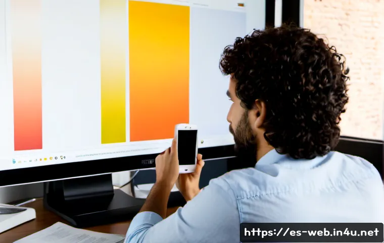 Home 17 웹디자인 고객 피드백 활용 - Photorealistic Spanish-speaking web designer and small-business client reviewing a website prototype...
